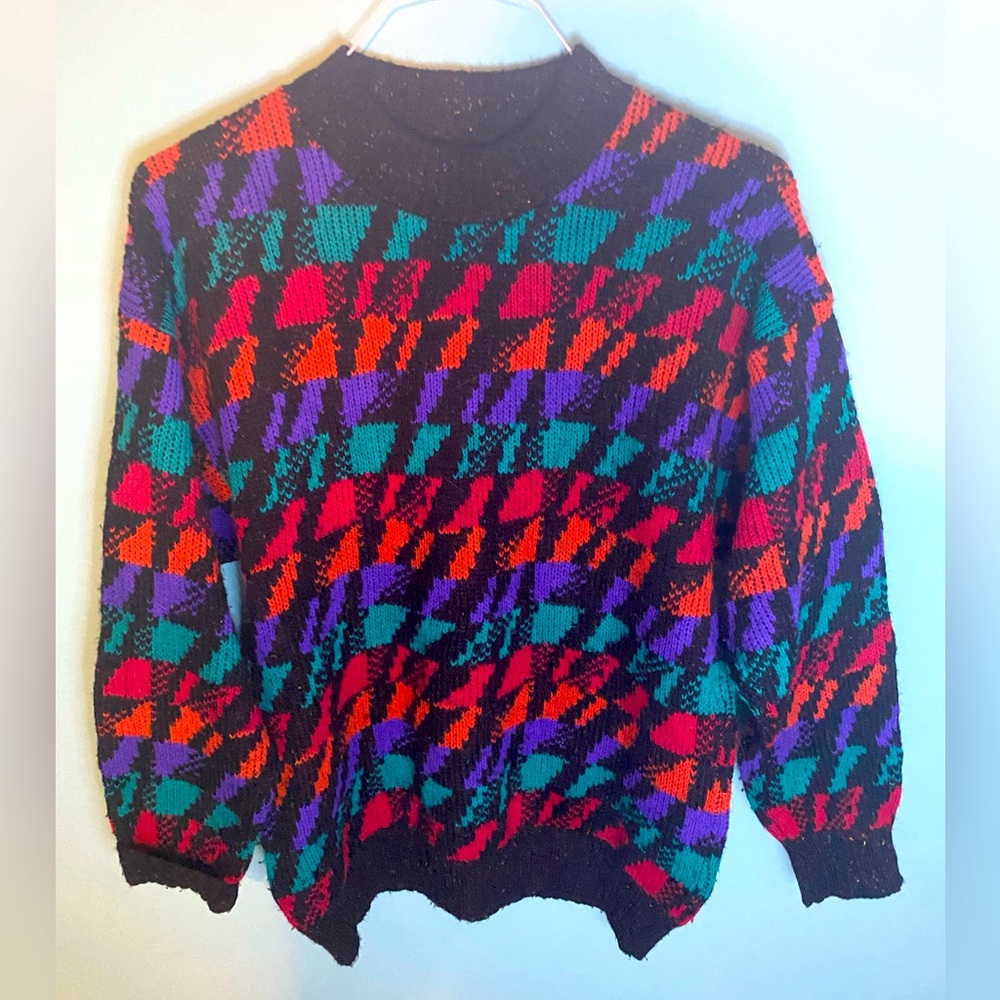 80s Vintage Print Sweater